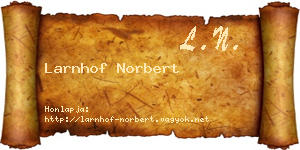 Larnhof Norbert névjegykártya